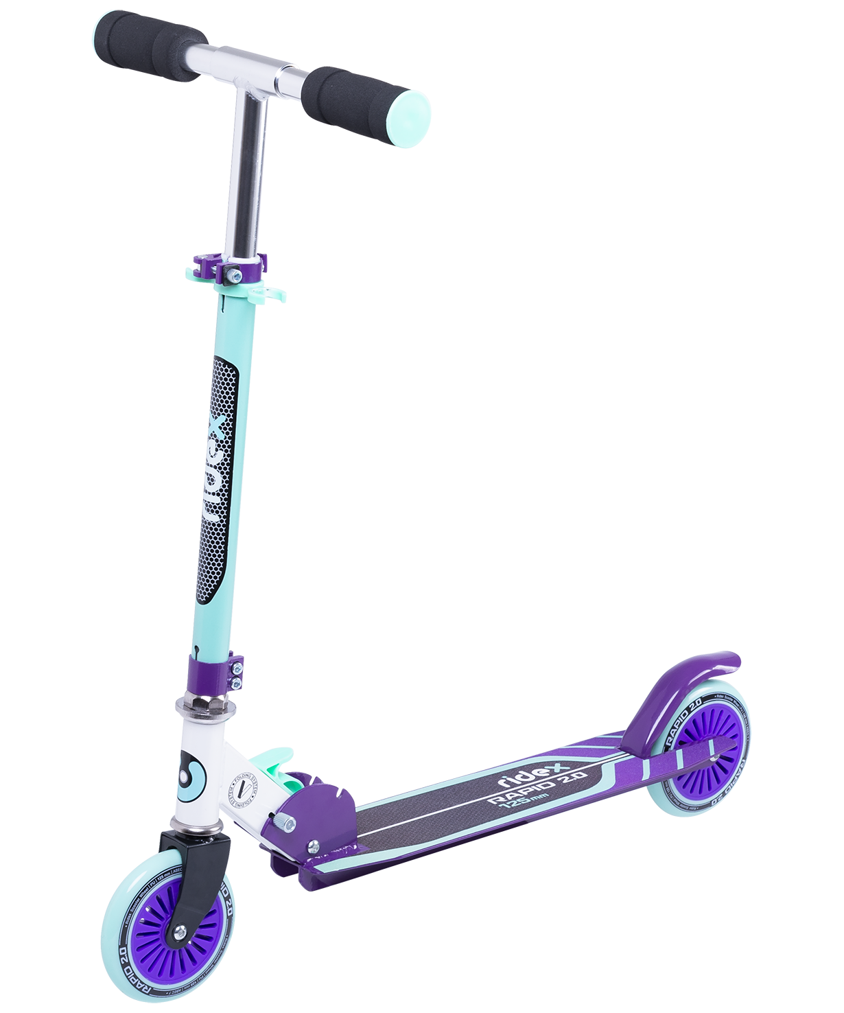 Самокат 2-х колесный RIDEX Rapid 2.0 125 мм, мятный/фиолетовый купить в Минске. Самокат 2-х колесный RIDEX Rapid 2.0 125 мм, мятный/фиолетовый купить в Минске.