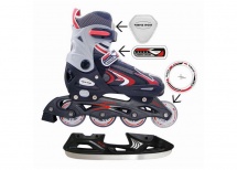 Коньки мужские для фитнеса со сменной рамой для роликов VIMPEX SPORT PW-223A-1(черно-красные) купить в Минске. Коньки мужские для фитнеса со сменной рамой для роликов VIMPEX SPORT PW-223A-1(черно-красные) купить в Минске.