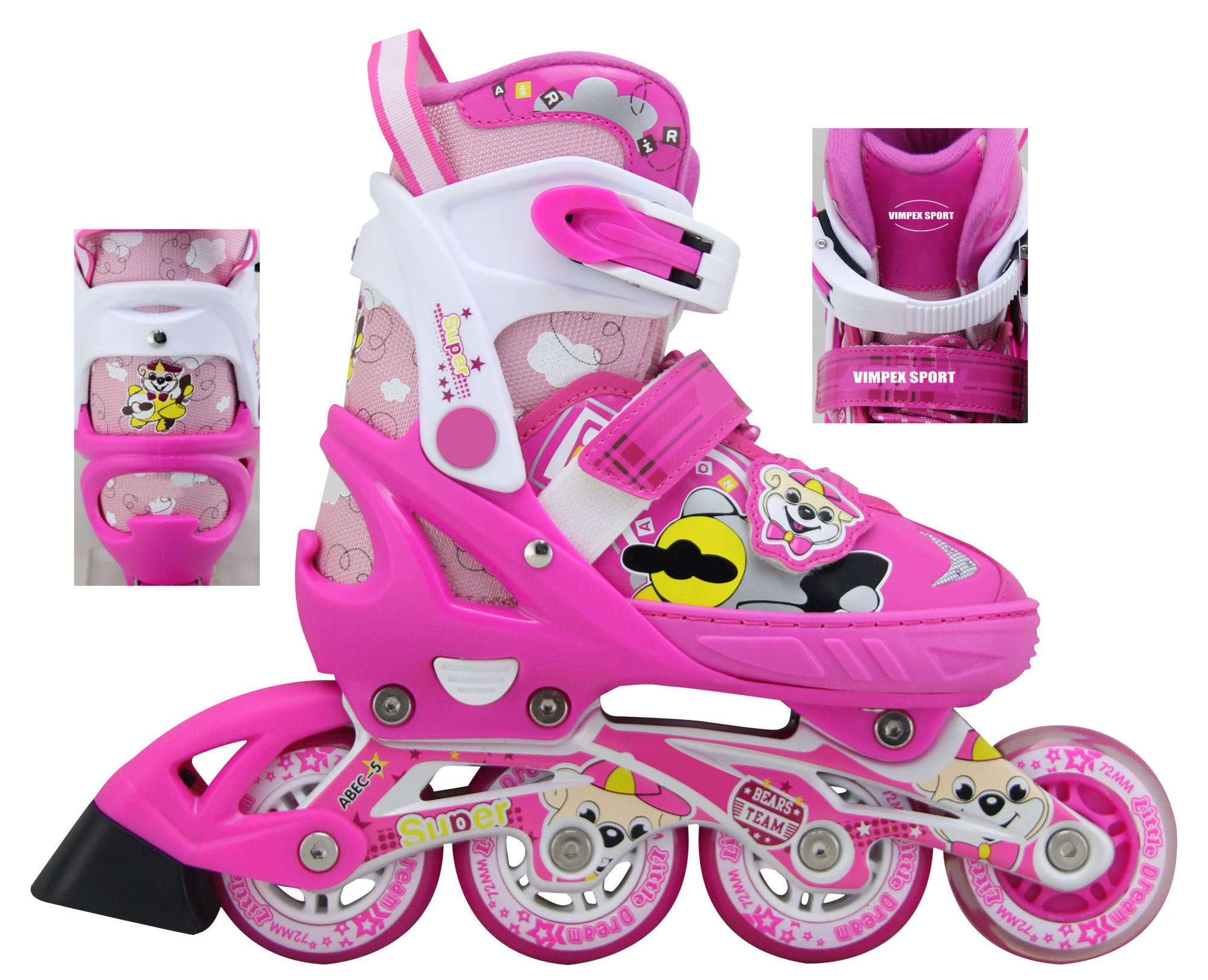 Ролики раздвижные Vimpex Sport для девочек 153B-4 купить в Минске. Ролики раздвижные Vimpex Sport для девочек 153B-4 купить в Минске.